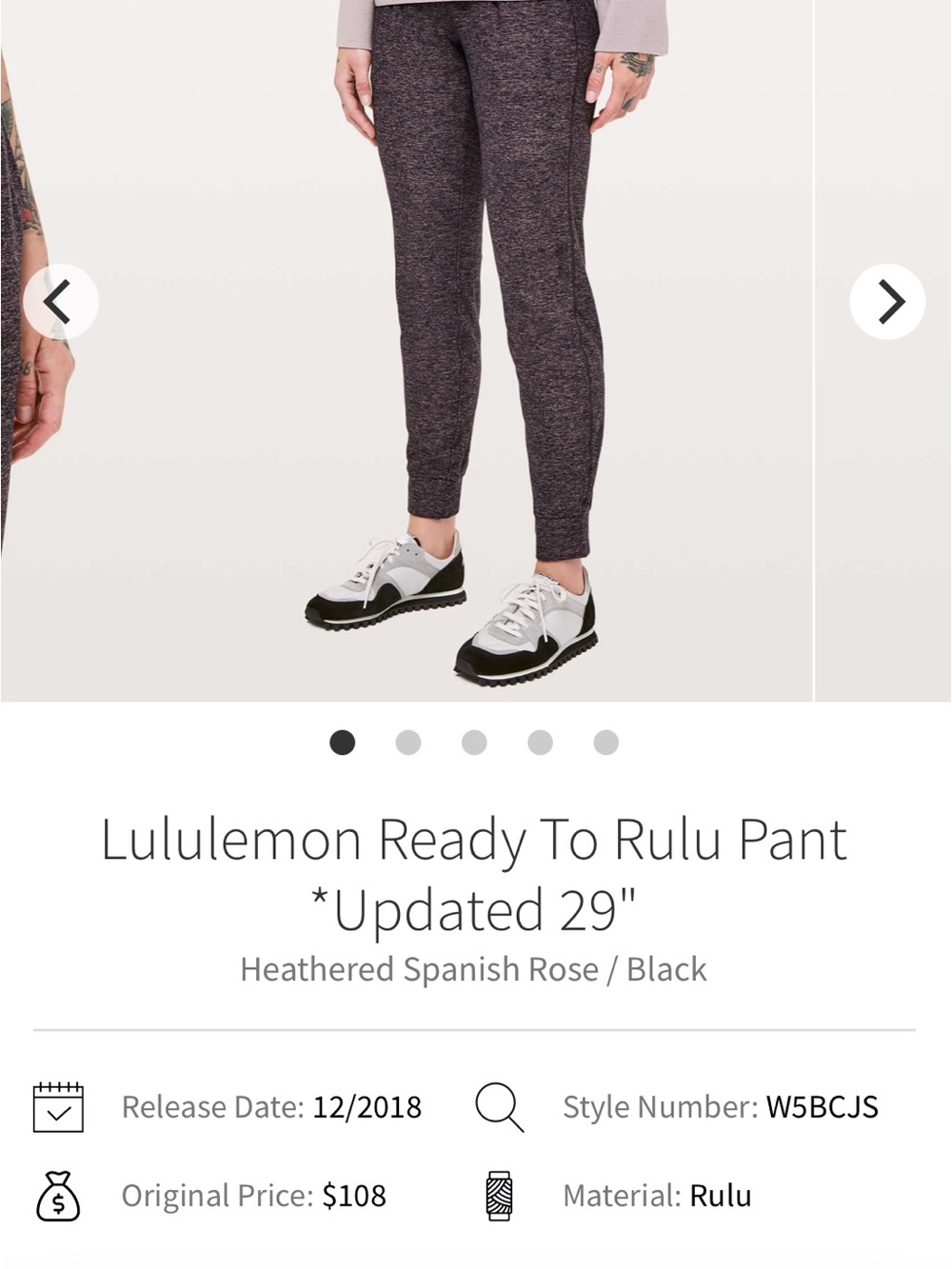 lululemon athletica Heathered Rose-Black Jogger Pants